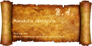 Mandula Antónia névjegykártya